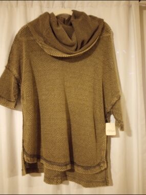 We The Free Olive Green Cowl Neck Sweater Tunic